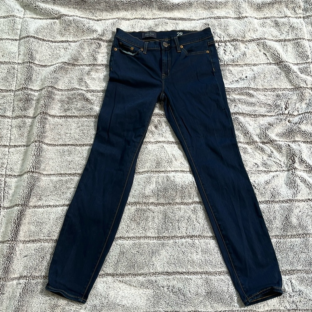 J Crew Dark Blue Toothpick Stretch Ankle Jeans